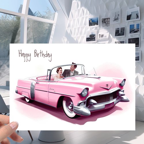 Born in the 1950s Vintage Car  _ Retro Birthday Card