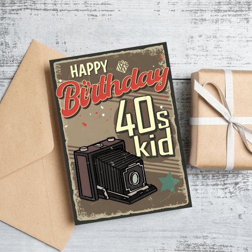 Born in the 40s Vintage Decades Birthday Card
