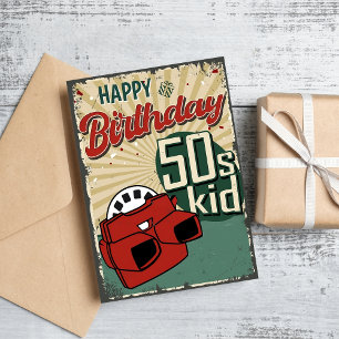 Born in the 50s Vintage Decades Birthday Card