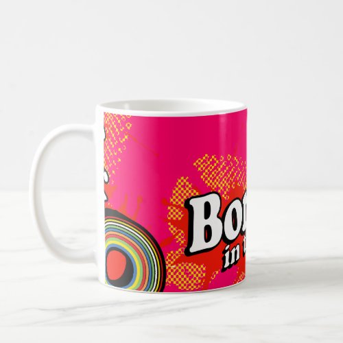 Born in the 80s magenta pink logo retro mug