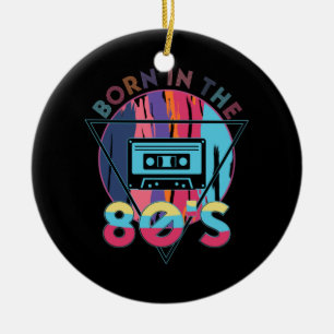 Born in The 80's Vintage Cassette Tape Ceramic Ornament