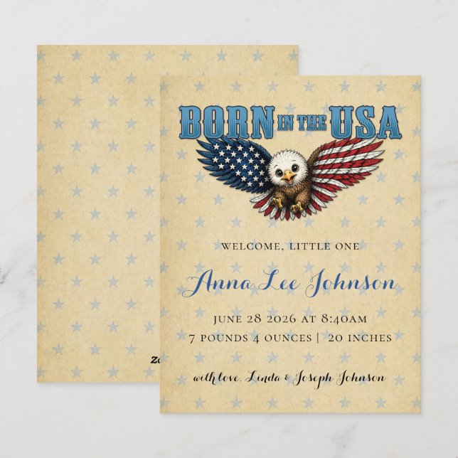 Born in the USA Birth Announcement (Front/Back)