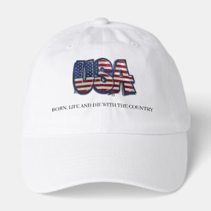 Born in the USA Lifetime Patriot American Flag Hat