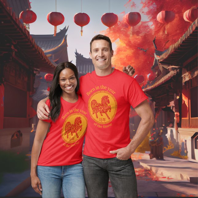 Born in the year of the Horse – Chinese Zodiac T-Shirt (Creator Uploaded)