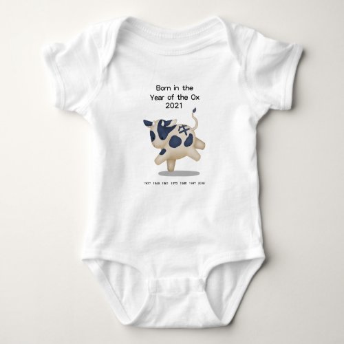 Born in the Year of the Ox 2021 Chinese Zodiac Baby Bodysuit