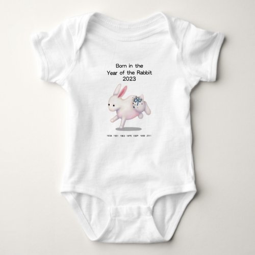Born in the Year of the Rabbit 2023 Zodiac Sign Baby Bodysuit