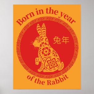 Born in the year of the Rabbit – Chinese Zodiac Poster