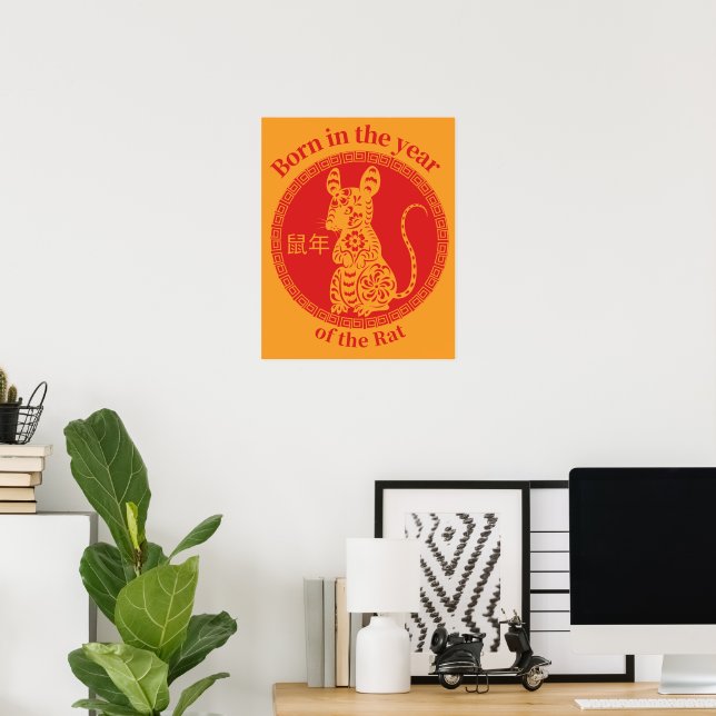 Born in the year of the Rat – Chinese Zodiac Poster (Home Office)