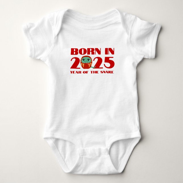 BORN IN THE YEAR OF THE SNAKE 2025 BABY BODYSUIT (Front)