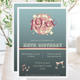 Born in vintage birthday party Invitation card