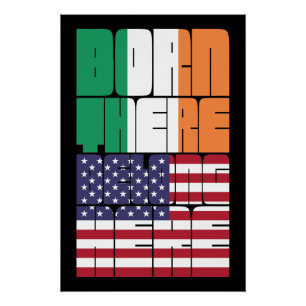 Born Ireland Belong American Poster