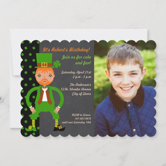 Born Irish Birthday Party Photo Invitation (Front)