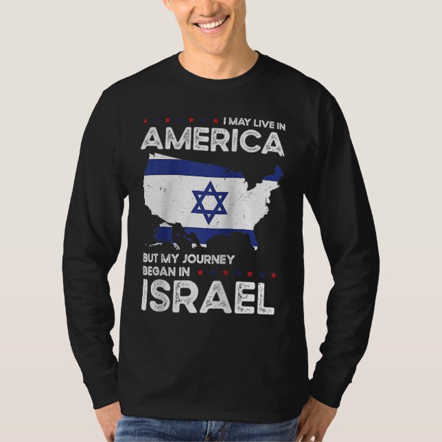 Born Israeli Israel American USA Citizenship Ragla T-Shirt (Front)