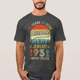 Born January 1952 70th Birthday Made In 1952 70 Ye T-Shirt