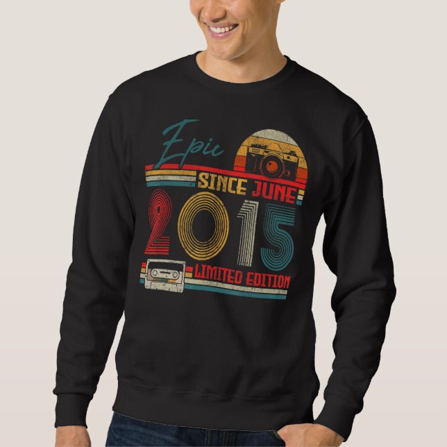 Born June 2015 Epic Since June 2015 7 Years Old Sweatshirt (Front)