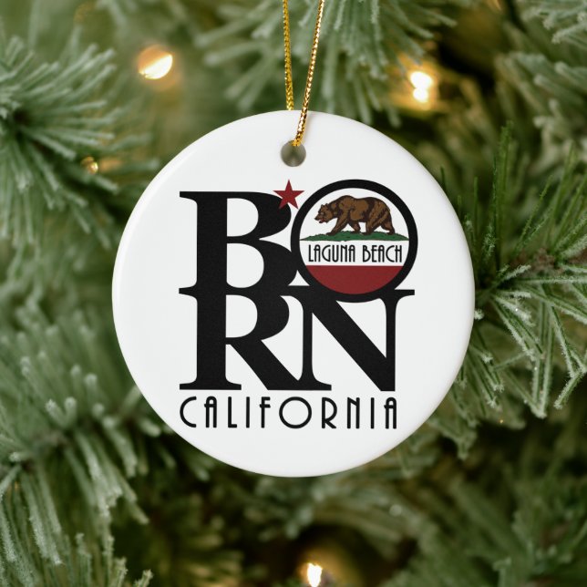BORN Laguna Beach California Ceramic Ornament (Tree)