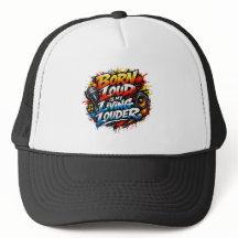 Born Loud Rock Music Graffiti Graphic Trucker Hat