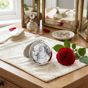 Born Loved Custom Baby Photo Name Date Compact Mirror