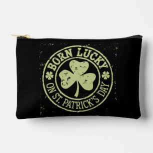 Born Lucky On St Patrick's Day Irish Birthday Accessory Pouch