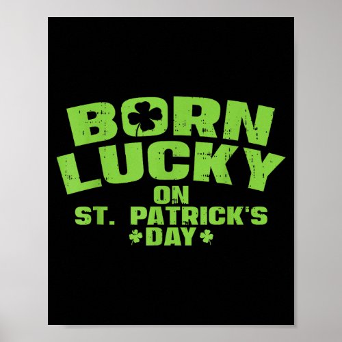Born Lucky On St Patricks Day Shirt Birthday Boy G