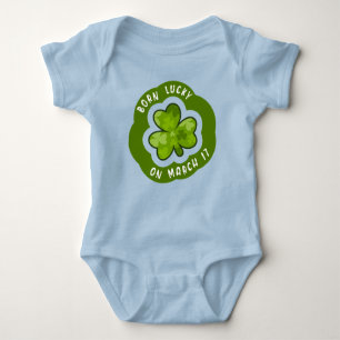 Born Lucky on St Patrick's Newborn Boy Baby Bodysuit