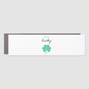 "BORN LUCKY SHAMROCK" CAR MAGNET