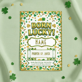 Born Lucky St. Patrick’s Day Birthday Invitation