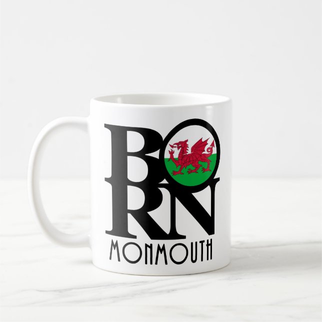 BORN Monmouth Wales 11oz Coffee Mug (Left)