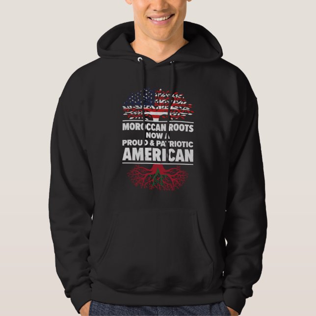 Born Moroccan Morocco American USA Citizenship Hoodie (Front)