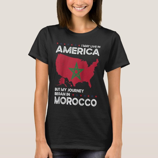 Born Moroccan Morocco American USA Citizenship Rag T-Shirt (Front)