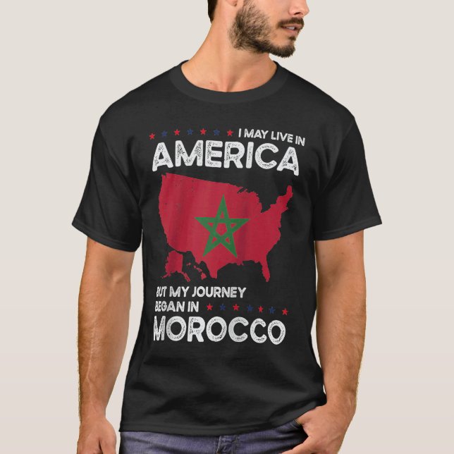 Born Moroccan Morocco American USA Citizenship Rag T-Shirt (Front)