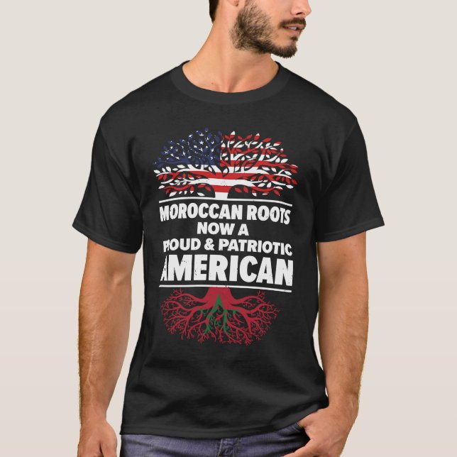 Born Moroccan Morocco American USA Citizenship T-Shirt (Front)