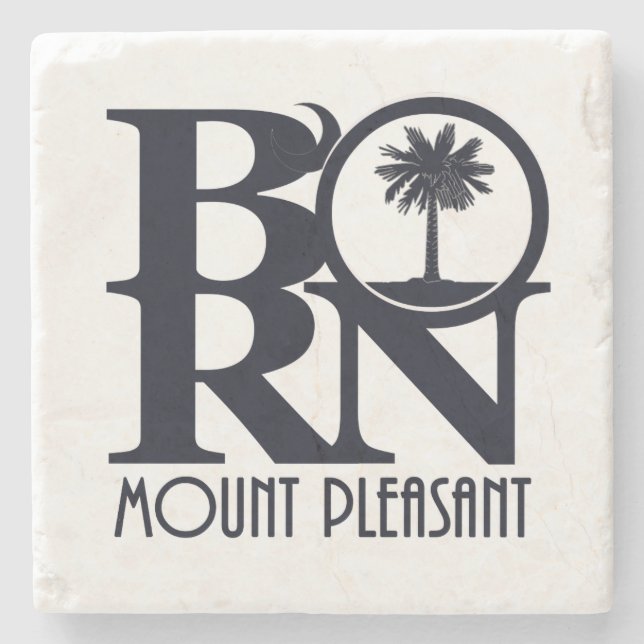 BORN Mount Pleasant SC Stone Coaster (Front)
