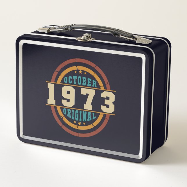 Born October 1973 Original Retro Metal Lunch Box (Front)