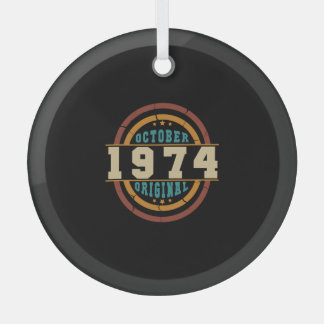 Born October 1974 Orginal Retro Glass Ornament