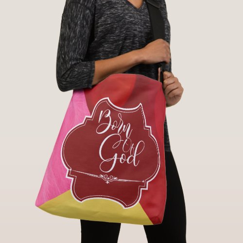 Born Of God Red Gold Pink Pastel Geometric Art Cro Crossbody Bag