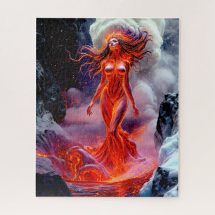 “Born of the Inferno” – Volcanic Woman Portrait Jigsaw Puzzle