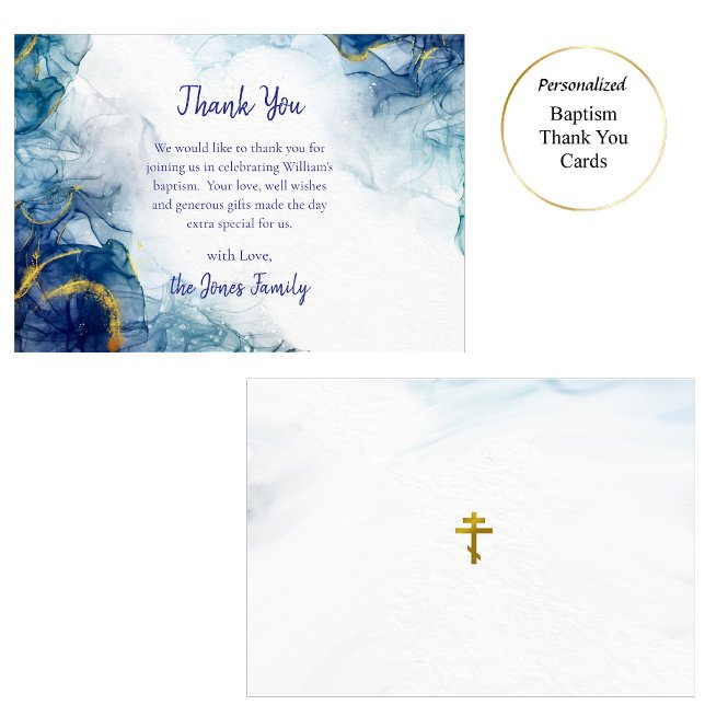 Born of Water and Spirit Orthodox Baptism Thank You Card (Creator Uploaded)
