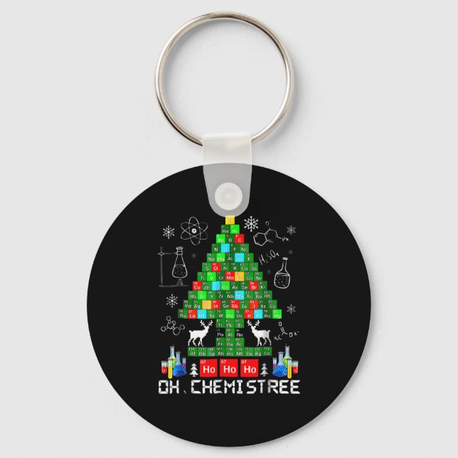 Born Oh Chemistree Funny Science Christmas Tree Ch Keychain (Front)