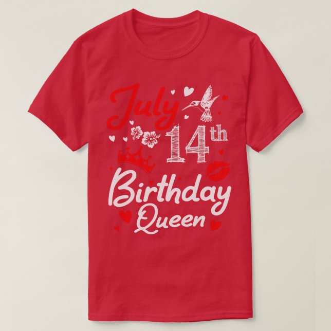 Born On July 14th Happy Birthday Me You Nana Mommy T-Shirt (Design Front)