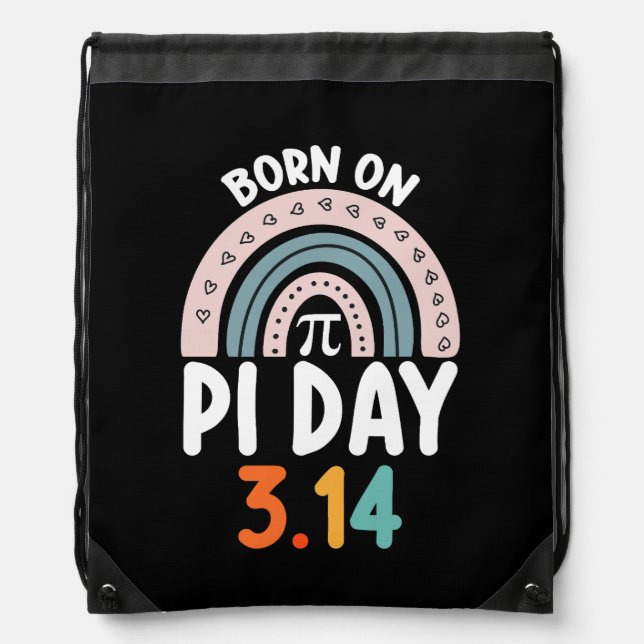 Born On Pi Day Birthday Math Funny Drawstring Bag (Front)