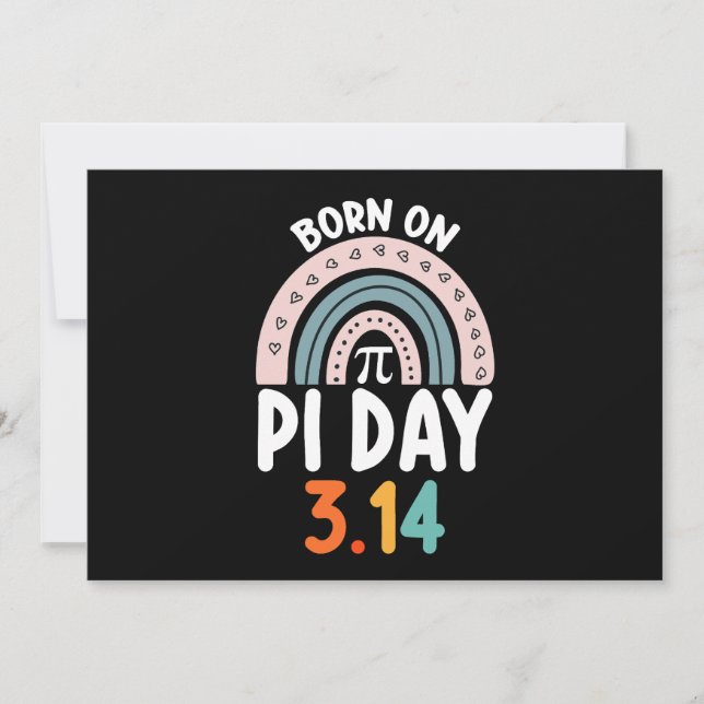 Born On Pi Day Birthday Math Funny Invitation (Front)