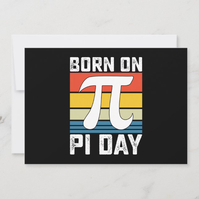 Born On Pi Day Birthday Math Mathematics Invitation (Front)