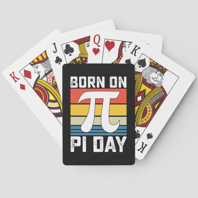 Born On Pi Day Birthday Math Mathematics Poker Cards (Back)