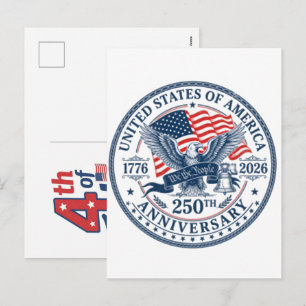 Born on the 4th of july a patriotic celebration holiday postcard