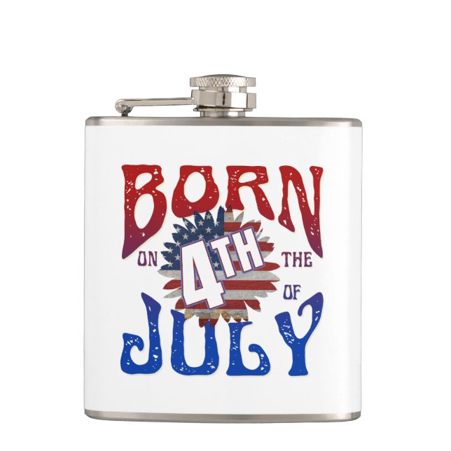 BORN ON THE 4TH OF JULY  FLASK (Front)