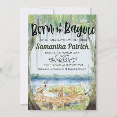 Born on the Bayou Swamp Baby Shower Invitation