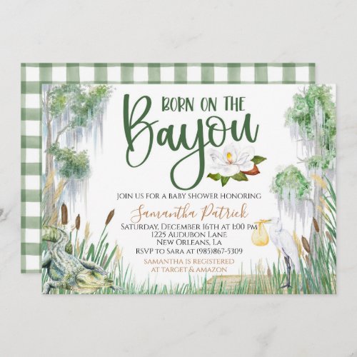 Born on the Bayou Swamp Baby Shower Invitation