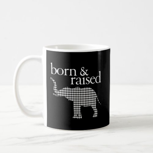 Born Raised Houndstooth Elephant Southern Classic  Coffee Mug