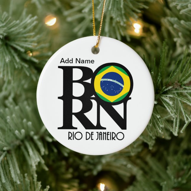 BORN Rio de Janeiro Customizable Ceramic Ornament (Tree)